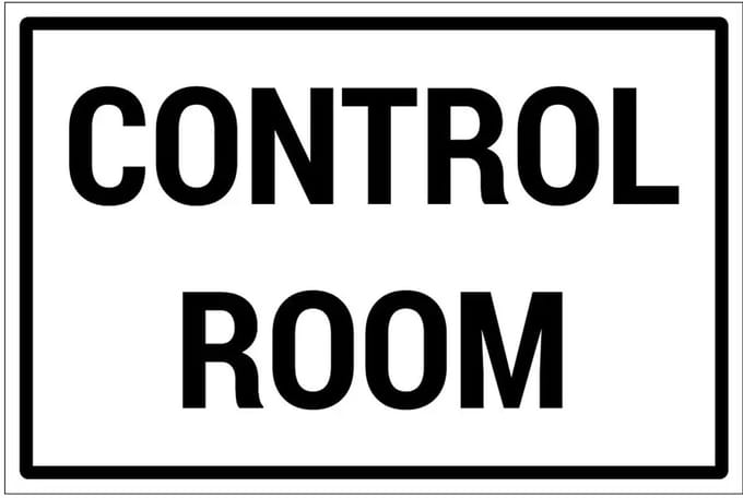 Control room bord | gecoat dibond materiaal | 30 x 20 cm