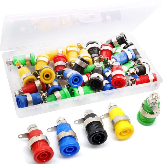 Dailygoody - RUNCCI-YUN 30pcs 4mm Banana Socket Kit - Kleurcode Aansluitingen voor Speakers en Versterkers