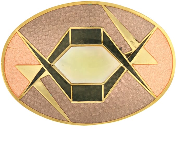 Behave – Broches Dames – Vintage Cloisonné Art Deco – Beige & Roze