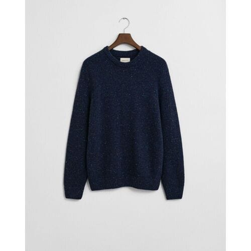 Gant Trui Wool Blend Neps Crew Neck Avond Blauw / male
