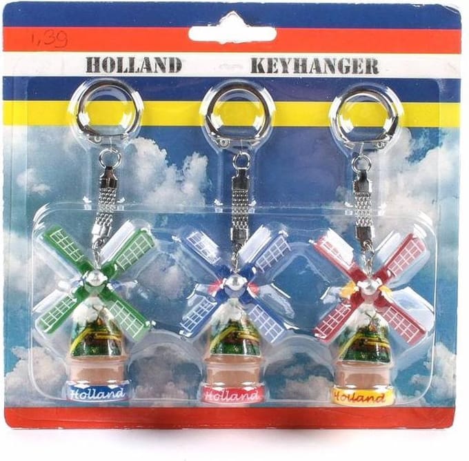 3 X Sleutelhanger Molen In Blister Holland - Souvenir