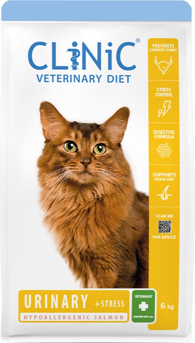 Clinic Veterinary Diet Cat Urinary + Stress Zalm - Kattenvoer - 6 kg