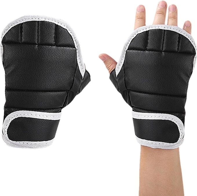 Vechtsport Handschoenen - Karate Kickboks - Training Sparring - Half Vinger Ontwerp - 24 x 17 cm - Zwart