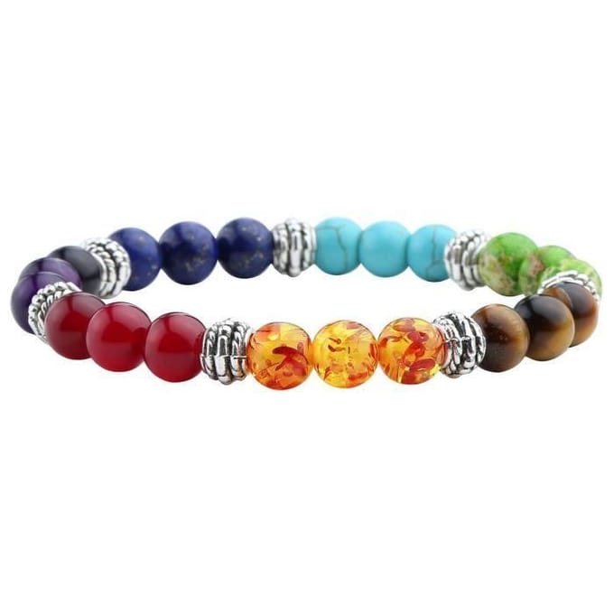 Bracelet - JOVIVI - 7 Chakras - Pierre Précieuse - Élastique - Unisexe pur