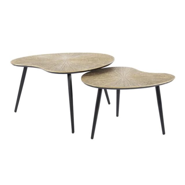 Hoyz Collection - Salontafel Set-2 Niervormig Ray - Brons/Goud Metaal
