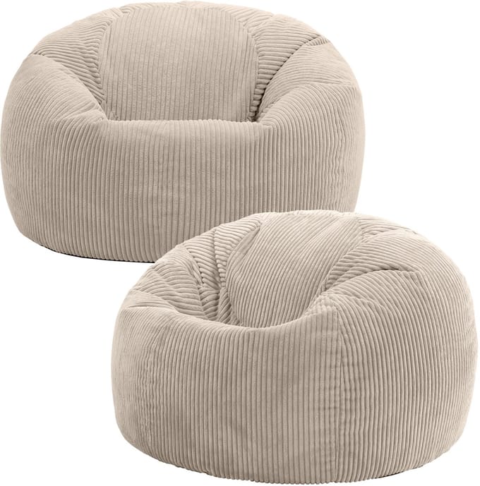 icon - Kingston Zitzak Fauteuil - Set van 2 - Ribfluweel - Beige