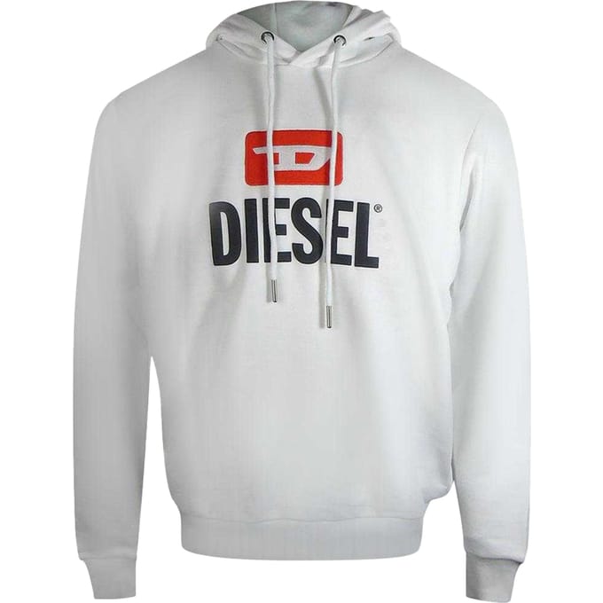 Diesel Herenlogo Hoodie (Wit)