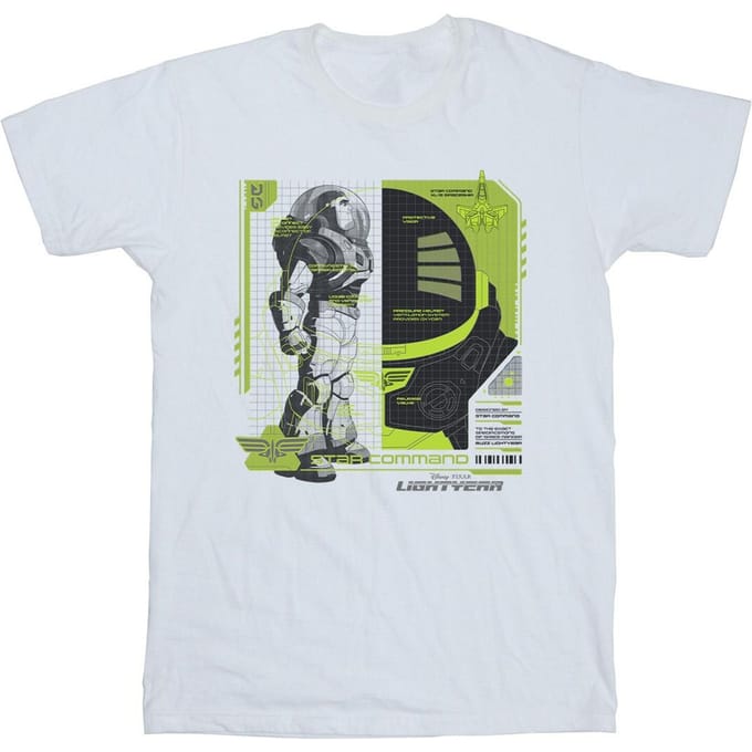 Disney Heren Lightyear Buzz Tech Panel T-Shirt (Wit)