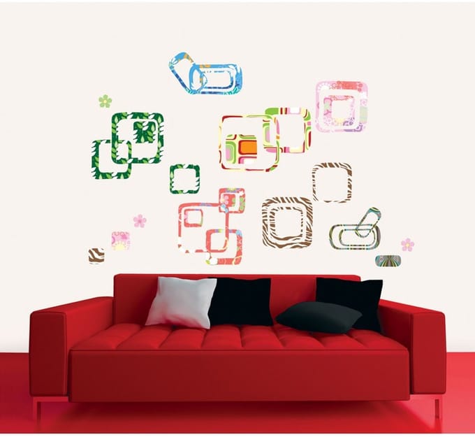 Decoratieve muurstickers, zelfklevend mozaïekontwerp, veelkleurig