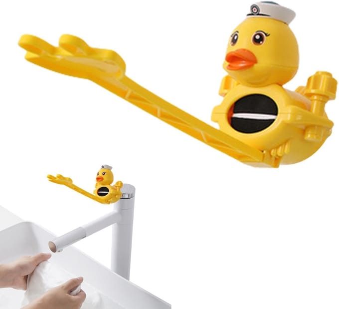 Kraan Extender - Wassen Helper - Kinderen Zelfstandig - Waterbesparend Ontwerp - 13 x 10 cm - Kleine eend