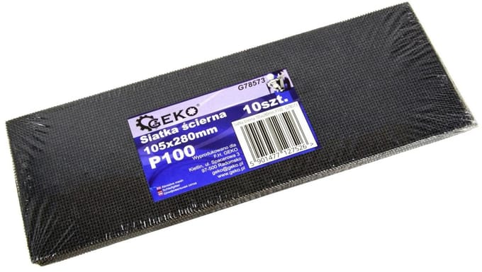 GEKO Schuurgaas - Siliconen Carbide - Waterbestendig - 105x280 mm - Korrel 100 - 10 stuks