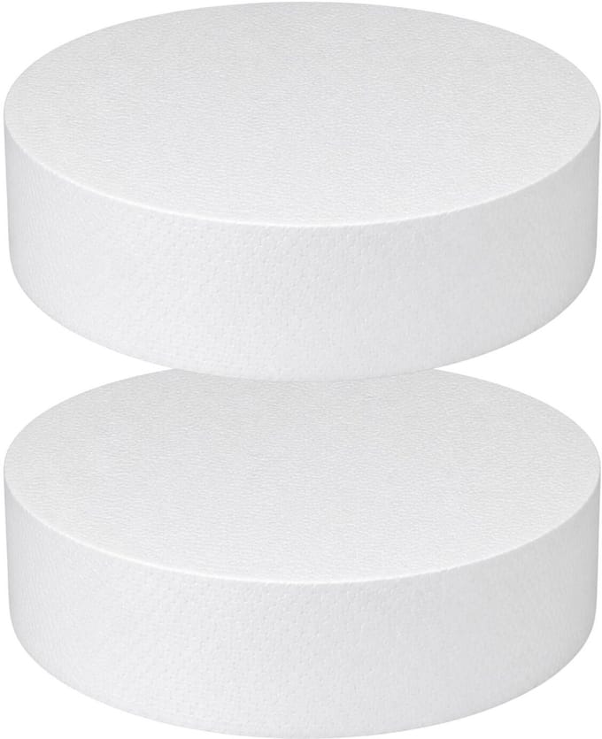 Piepschuim vormen - cirkel - 2x - D20 x 4 cm - styropor hobby / DIY vorm - basis knutselfiguren