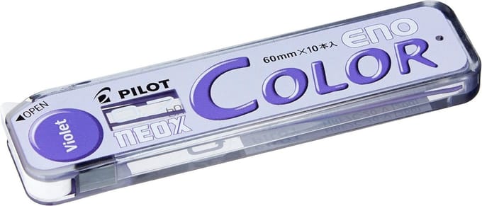 Pilot Color Eno – Paarse Potloodvullingen 0.7mm – Etui met 10 Vullingen