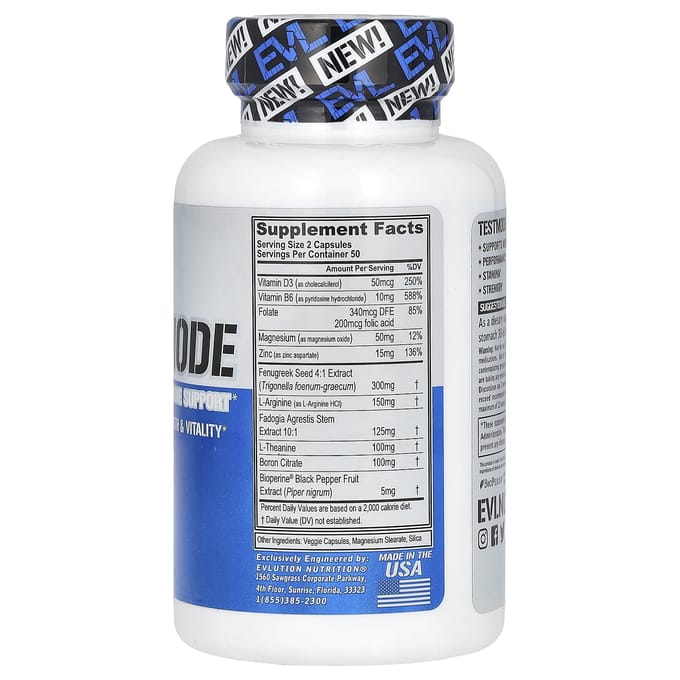 EVLution Nutrition, TestMode, 100 plantaardige capsules