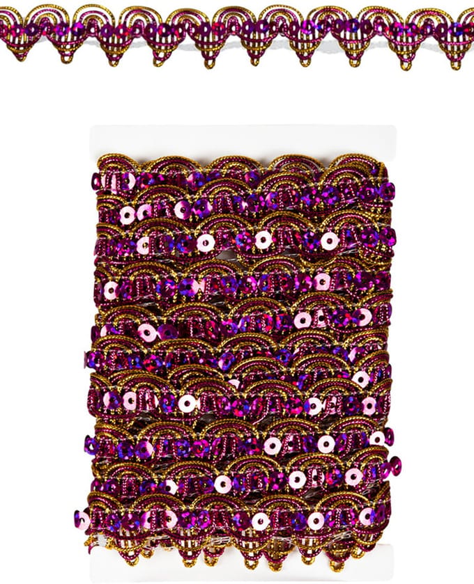 Paillettenband Golvend Decoratie Roze - Galon - 3 meter