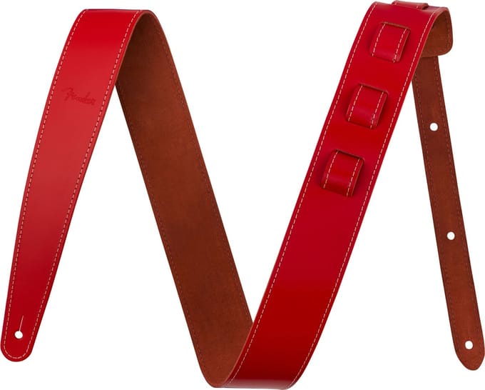 Fender Essentials Lederen Gitaarband Rood 0990642109