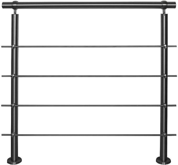 Roestvrijstalen Balustrade - Leuning Balkon - Trap Terras - 4 Horizontale Stangen - 12 Meter