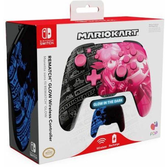 PDP Rematch Glow - Draadloze Gaming Controller - Geschikt voor Nintendo Switch - Grand Prix Peach