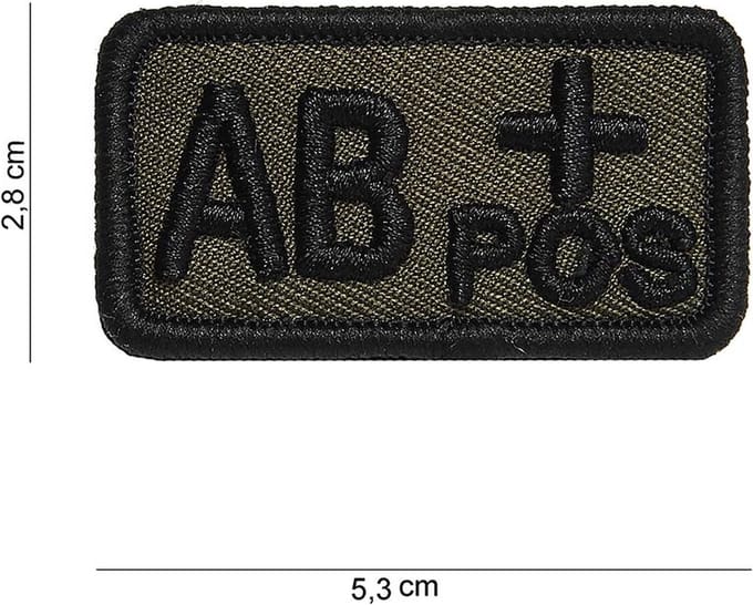 Embleem stof Bloedgroep AB+ groen
