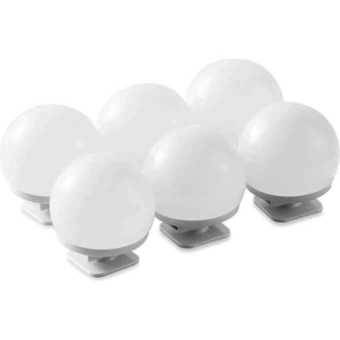 Spiegelkoplamp USB-make-uplamp Driekleurige dimspiegellamp Navulverlichting 6pcs