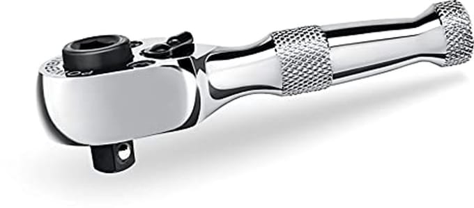 Mini 1/4 Inch Stubby Ratchet Wrench - 72 Teeth Reversible Design for Tight Spaces