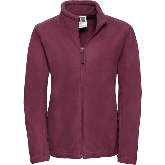 Russell Dames/Dames Full Zip Outdoor Fleecejack (Bourgondië)