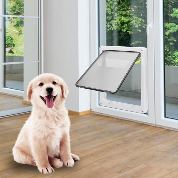 Kwaliteit Huisdier Hond Kat Veilige Deur Vrij Binnen en Buiten voor Deuren Muur Eenvoudige Installatie(wit) wit