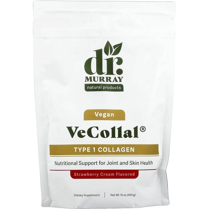 Dr. Murray'S, Vecollal®, Vegan Type 1 Collageen, Aardbeienroom, 454G (16oz)