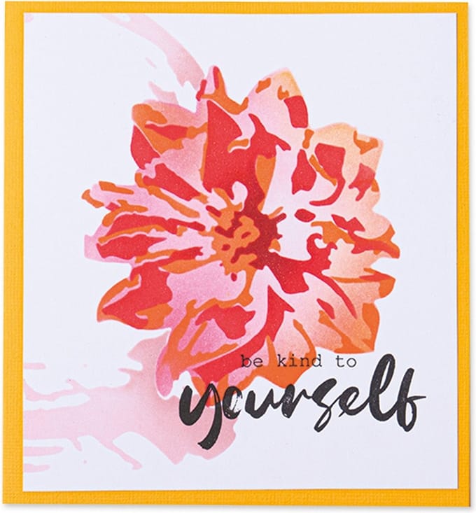 Layered stencil painted flower - Sizzix