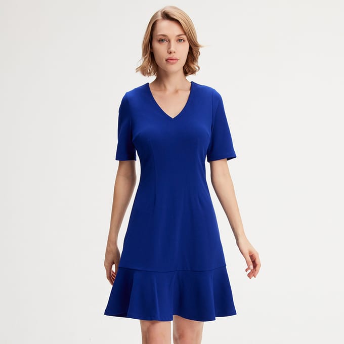 Minimalistische trapeze jerseyjurk