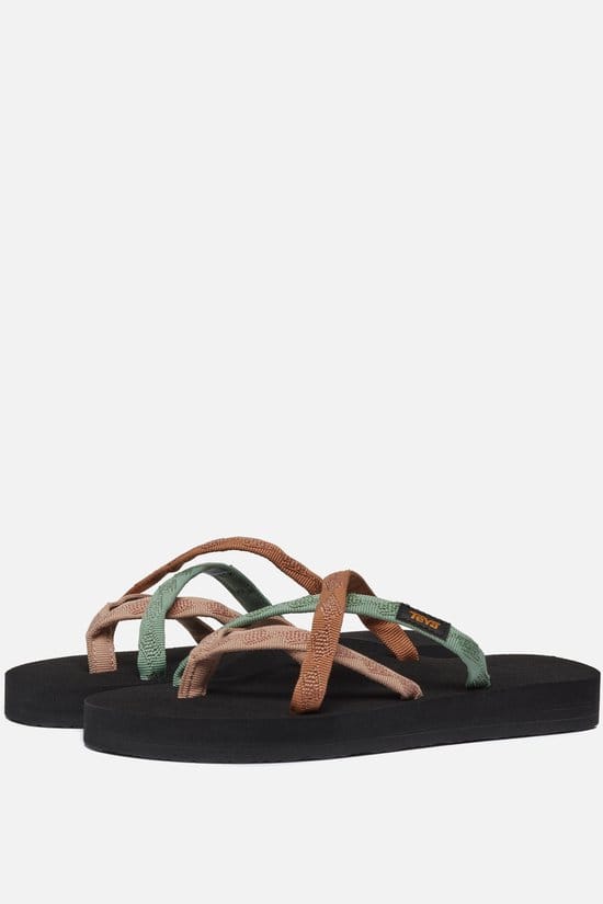 Teva - maat 39- W Olowahu Dames Slippers - ZwartBruinGroen - Maat 39