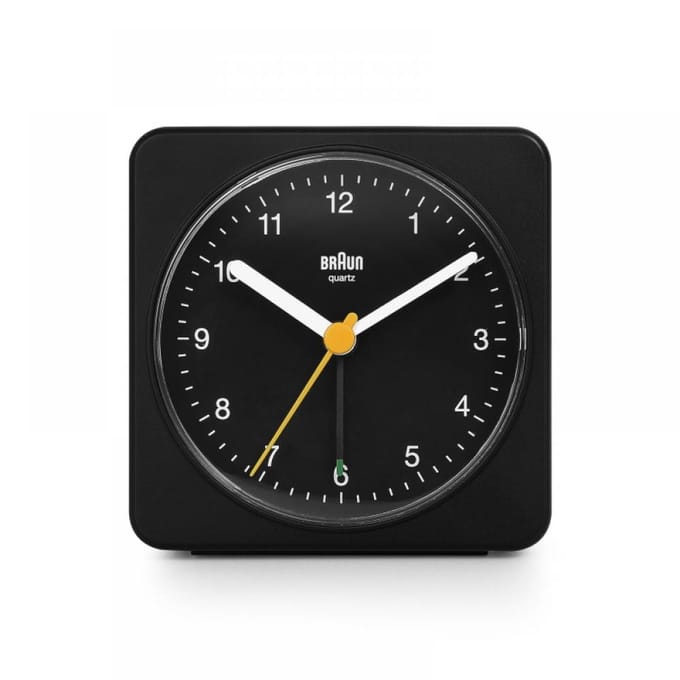 Braun BC03B - Wekker - Analoog - Vierkant - Alarm - Zwart