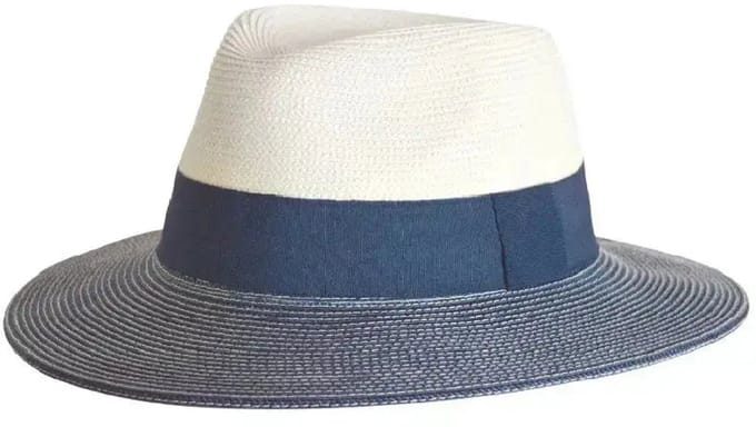 Naledi Fedora – Zonnehoed Dames UV Werend - Maat: S-M: 56 cm - Ivory/Navy