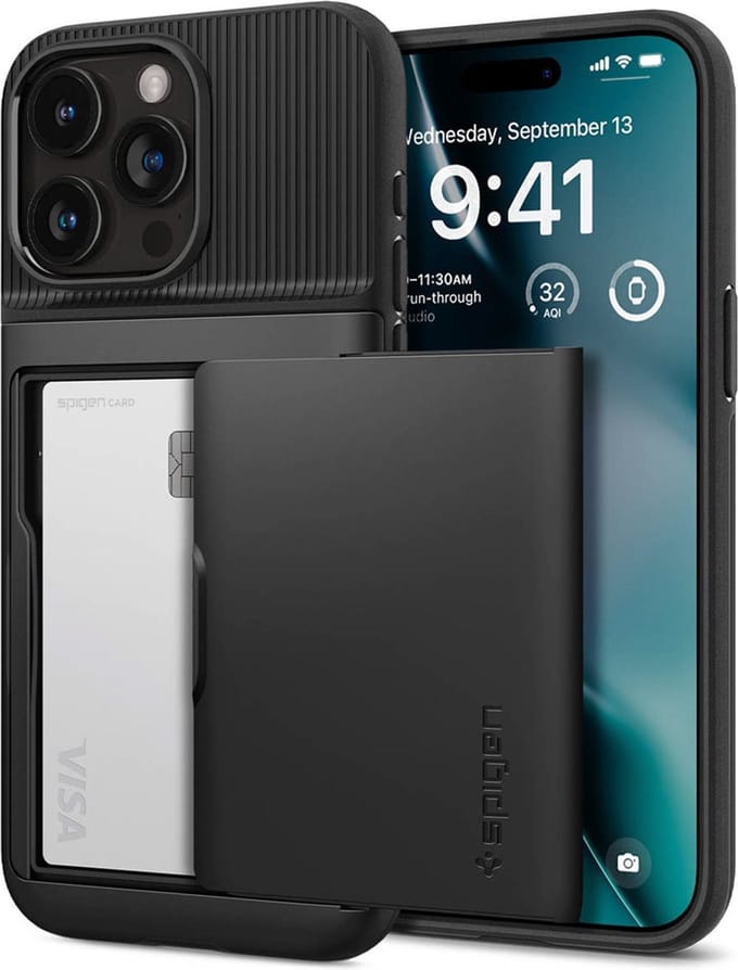 Spigen Slim Armor CS Apple iPhone 15 Pro Hoesje Back Cover Zwart
