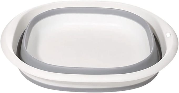 Opvouwbare Afwasbak - Draagbare Wastafel - Ruimtebesparend Opbergen - Vouwt in één seconde - 26cm Hoog - Grijs