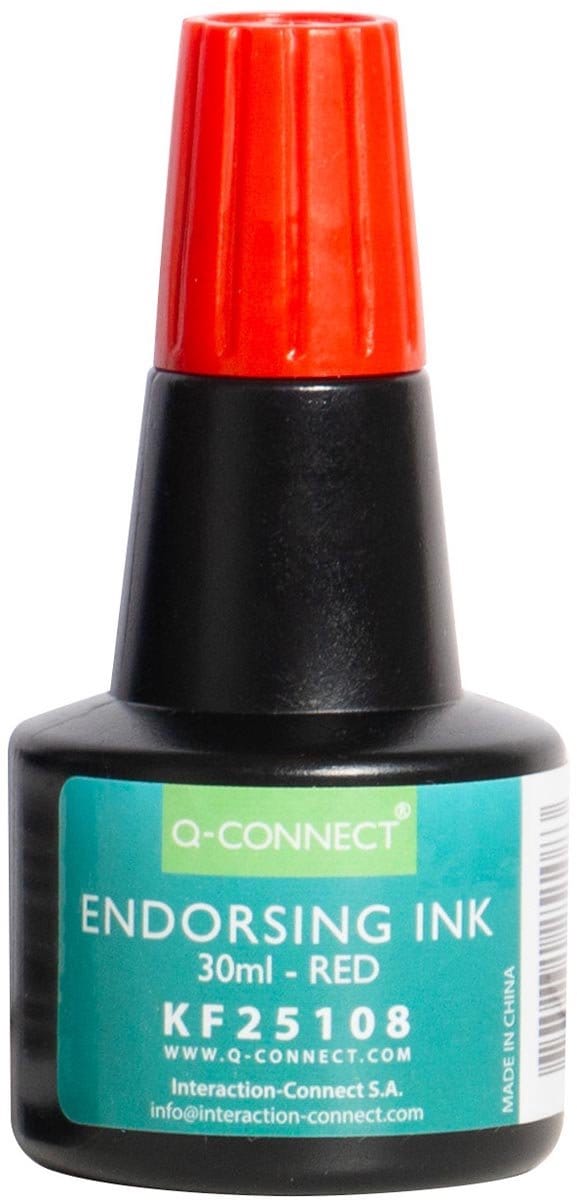Q-CONNECT stempelinkt | flesje van 28 ml | rood