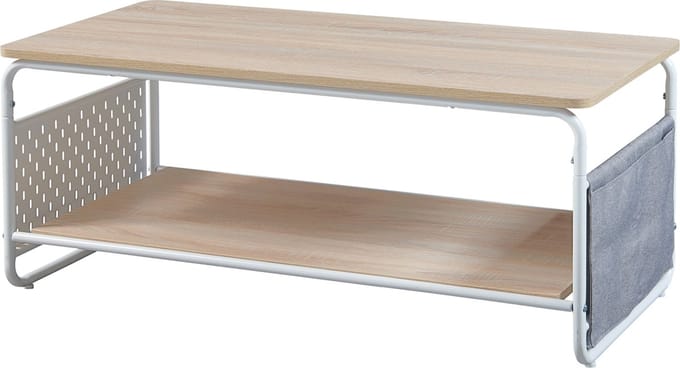 Salontafel Dyrøy 43x100x50 cm wit eikenkleurig en grijs