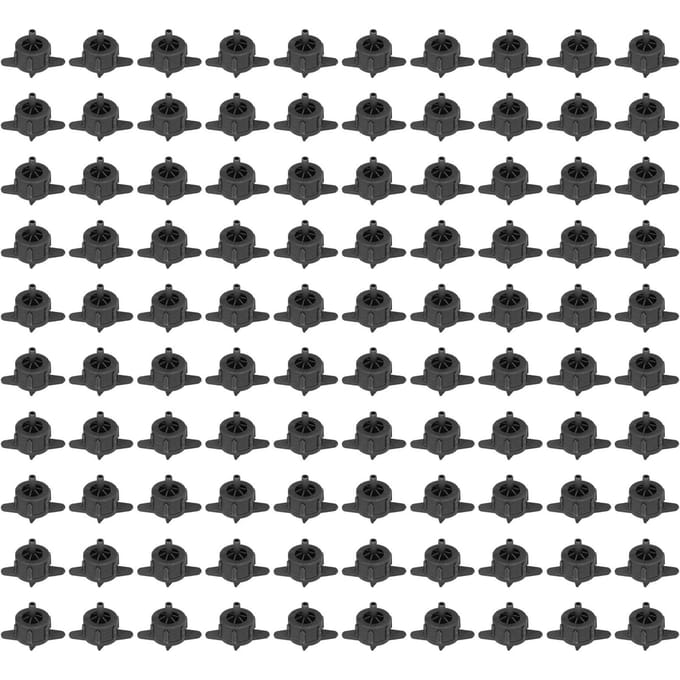 100 stuks Druppelaar 4mm Drukcompensatie Uniforme Doorstroming PP Irrigatie Bewatering Druppelaar black