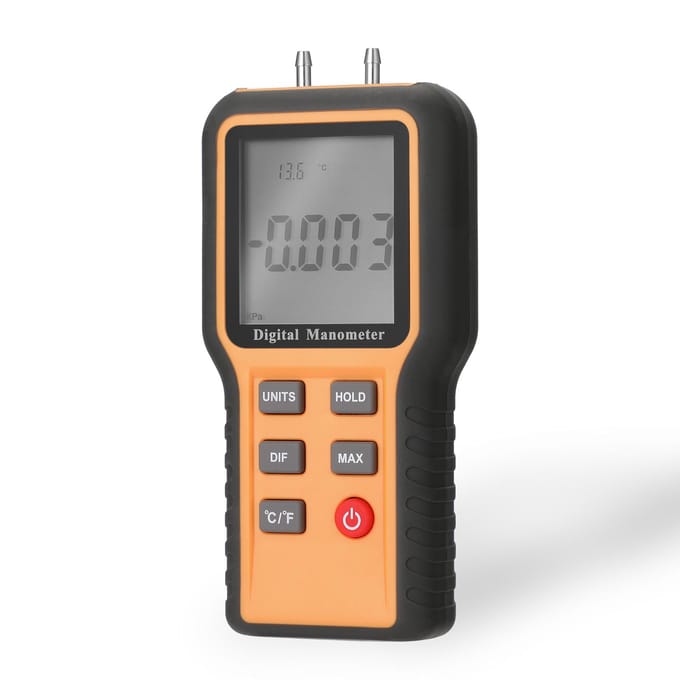 Manomètre numérique affichage LCD Celsius Fahrenheit commutable 12 unités de pression température intérieure réglable multicolore