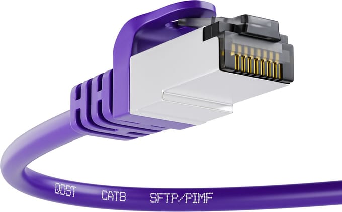Qost - CAT8.1 internetkabel - SFTP / PiMF LZSH - 40 Gbps / 2000 MHz - RJ45 Connectoren - Patchkabel / Netwerkkabel - 5 meter - Paars