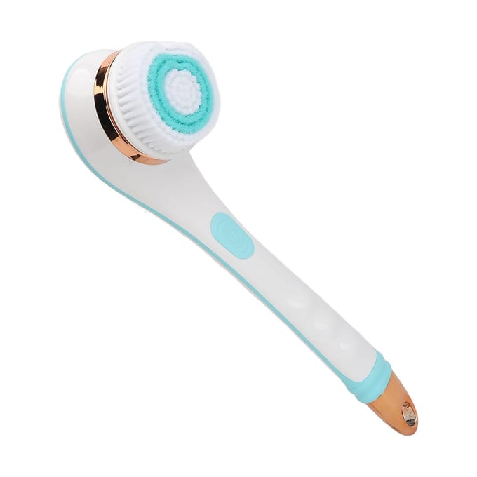 Brosse Électrique pour le Corps Rechargeable Manche Long Gommage de Bain Multifonctionnel Massant Laveur de Douche vert