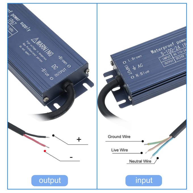 IP67 Waterdichte LED Driver Schakelende Voeding Transformator Adapter AC 180V-240V naar DC 24V 400W 60W