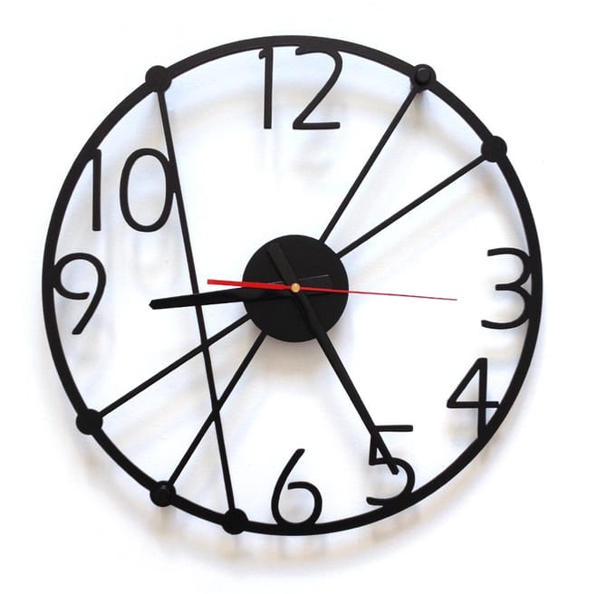 Tiktak Gent Serie - Wandklok - Zwart - Staal - 40cm