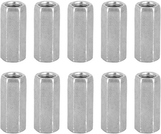 Dailygoody - M8 lange staafmoer - zeskantmoer - 10 stuks - 30 mm