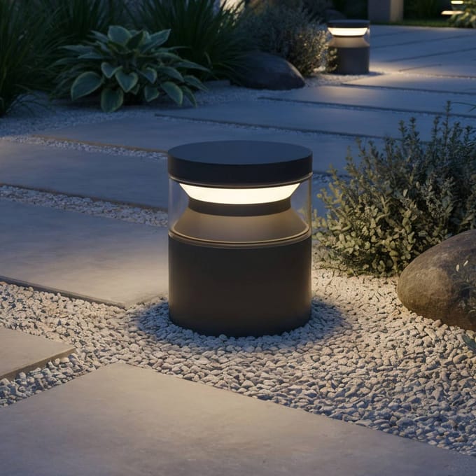 Ideal Lux LED sokkellamp Boeing, zwart, hoogte 15 cm
