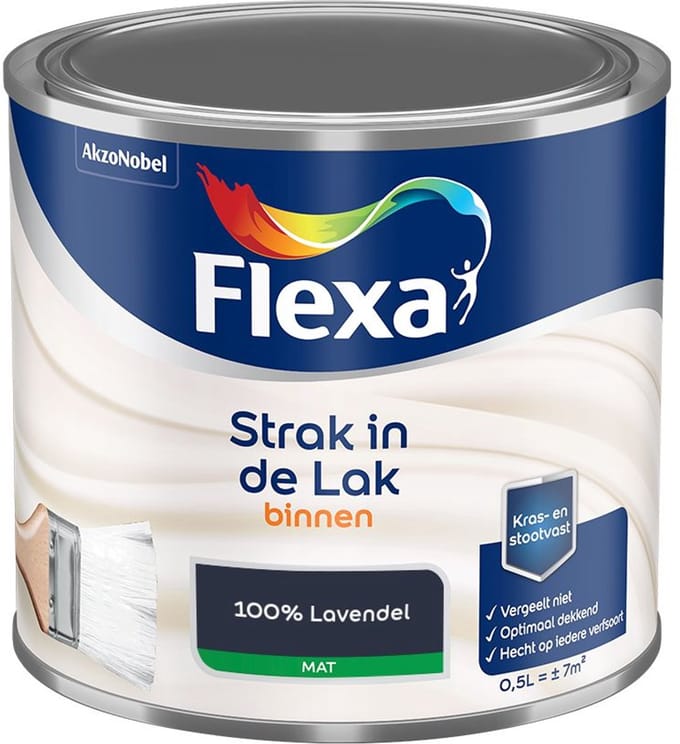 Flexa - Strak In De Lak Binnenlak Mat - 100% Lavendel - Mengverf - 500 Ml