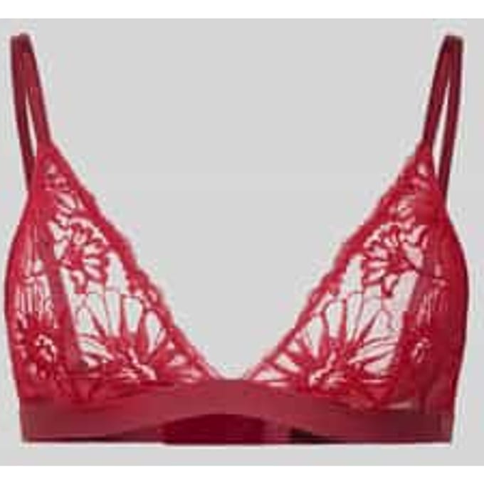 Triangelbralette met semi-transparant kantpatroon