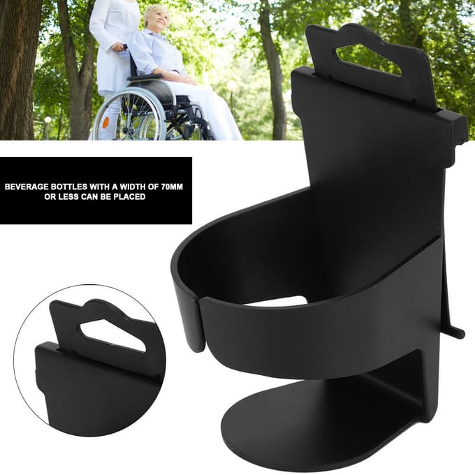 Mobiliteitsscooter Rolstoel Universele Waterfles Bekerhouder voor Ouderen black