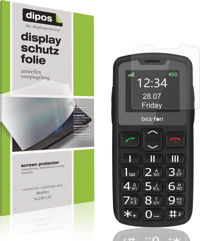 dipos – 4x Matte Beschermfolie geschikt voor Beafon SL230 LTE | Krasbestendige & antireflecterende Screenprotector Ultra-Thin