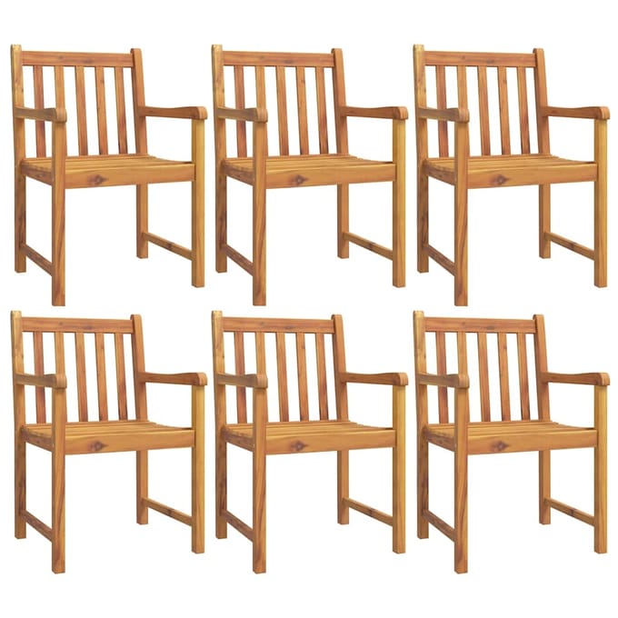 vidaXL - 7-delige - Tuinset - massief - acaciahout